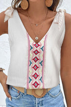 Load image into Gallery viewer, Printed V-Neck Tie Shoulder Tank
