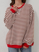 Load image into Gallery viewer, Striped Round Neck Long Sleeve T-Shirt
