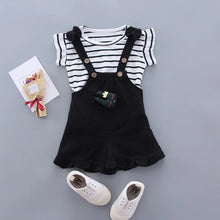 Load image into Gallery viewer, Girl’s Cotton Overall Set
