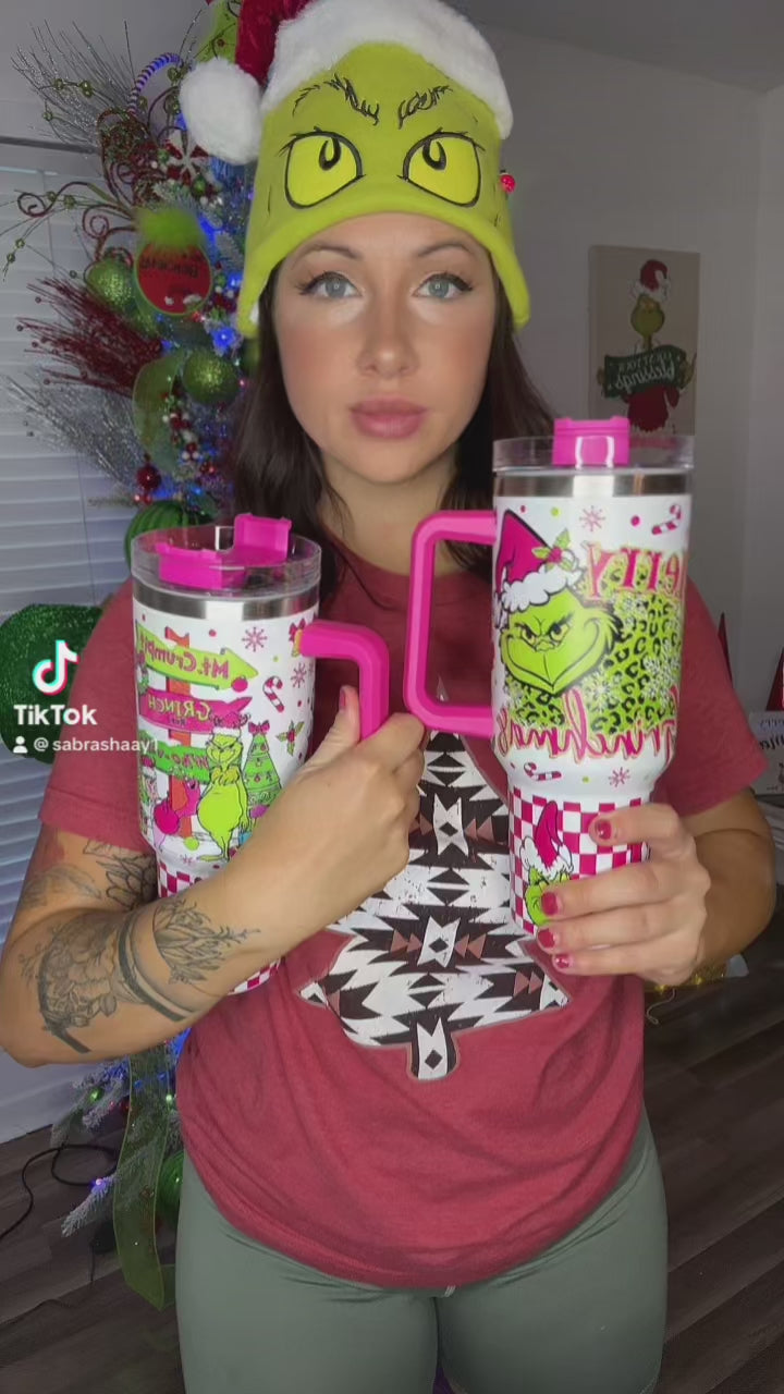 Pink Grinch Tumbler