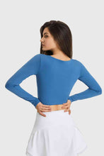 Load image into Gallery viewer, Cutout Long Sleeve Cropped Sports Top
