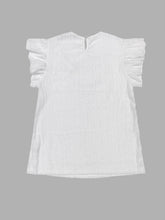 Load image into Gallery viewer, Lace Detail Eyelet Cap Sleeve Blouse
