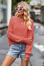 Load image into Gallery viewer, Round Neck Drop Shoulder Long Sleeve Sweater
