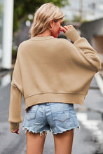 Load image into Gallery viewer, Round Neck Drop Shoulder Long Sleeve Sweater
