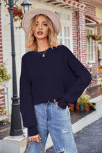 Load image into Gallery viewer, Round Neck Drop Shoulder Long Sleeve Sweater
