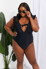 Load image into Gallery viewer, Marina West Swim Seashell Ruffle Sleeve One-Piece in Black
