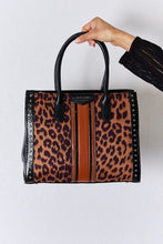 Load image into Gallery viewer, David Jones Leopard Contrast Rivet Handbag
