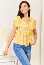 Load image into Gallery viewer, Double Take Floral Petal Sleeve Babydoll Top
