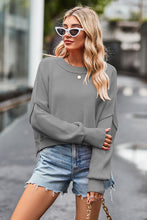 Load image into Gallery viewer, Round Neck Drop Shoulder Long Sleeve Sweater
