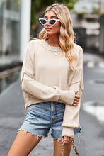 Load image into Gallery viewer, Round Neck Drop Shoulder Long Sleeve Sweater
