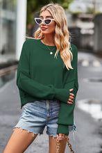 Load image into Gallery viewer, Round Neck Drop Shoulder Long Sleeve Sweater
