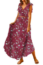 Load image into Gallery viewer, Printed Tie Back Cropped Top and Maxi Skirt Set
