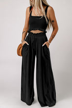 Load image into Gallery viewer, Square Neck Cropped Tank Top and Long Pants Set
