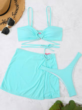 Load image into Gallery viewer, Cutout Spaghetti Strap Three-Piece Swim Set
