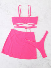 Load image into Gallery viewer, Cutout Spaghetti Strap Three-Piece Swim Set
