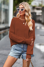 Load image into Gallery viewer, Round Neck Drop Shoulder Long Sleeve Sweater
