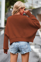 Load image into Gallery viewer, Round Neck Drop Shoulder Long Sleeve Sweater
