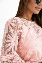 Load image into Gallery viewer, Flower Dotted Ruffled Sleeve Mesh Top
