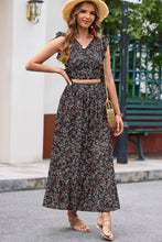 Load image into Gallery viewer, Printed Tie Back Cropped Top and Maxi Skirt Set
