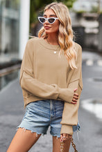 Load image into Gallery viewer, Round Neck Drop Shoulder Long Sleeve Sweater
