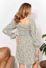 Load image into Gallery viewer, Double Take Floral Smocked Flounce Sleeve Square Neck Dress
