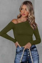 Load image into Gallery viewer, Asymmetrical Neck Long Sleeve Top
