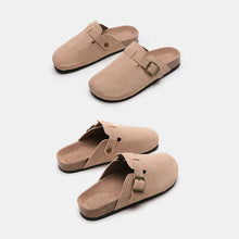 Load image into Gallery viewer, Suede Closed Toe Buckle Slide
