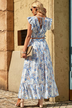 Load image into Gallery viewer, Printed Tie Back Cropped Top and Maxi Skirt Set
