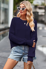 Load image into Gallery viewer, Round Neck Drop Shoulder Long Sleeve Sweater
