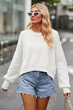 Load image into Gallery viewer, Round Neck Drop Shoulder Long Sleeve Sweater
