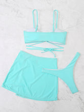 Load image into Gallery viewer, Cutout Spaghetti Strap Three-Piece Swim Set
