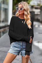 Load image into Gallery viewer, Round Neck Drop Shoulder Long Sleeve Sweater
