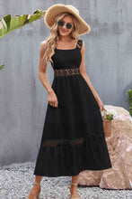 Load image into Gallery viewer, Spliced Lace Square Neck Sleeveless Midi Dress
