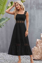 Load image into Gallery viewer, Spliced Lace Square Neck Sleeveless Midi Dress
