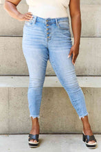 Load image into Gallery viewer, Judy Blue Full Size Button Fly Raw Hem Jeans
