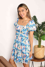 Load image into Gallery viewer, Double Take Floral Square Neck Puff Sleeve Dress
