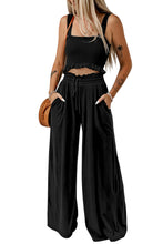 Load image into Gallery viewer, Square Neck Cropped Tank Top and Long Pants Set
