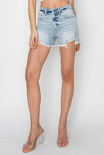 Load image into Gallery viewer, RISEN High Waist Frayed Detail Denim Shorts
