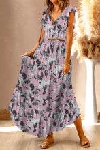 Load image into Gallery viewer, Printed Tie Back Cropped Top and Maxi Skirt Set
