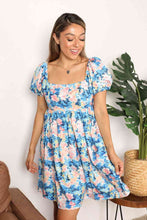 Load image into Gallery viewer, Double Take Floral Square Neck Puff Sleeve Dress
