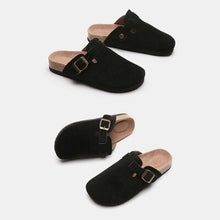 Load image into Gallery viewer, Suede Closed Toe Buckle Slide
