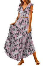 Load image into Gallery viewer, Printed Tie Back Cropped Top and Maxi Skirt Set
